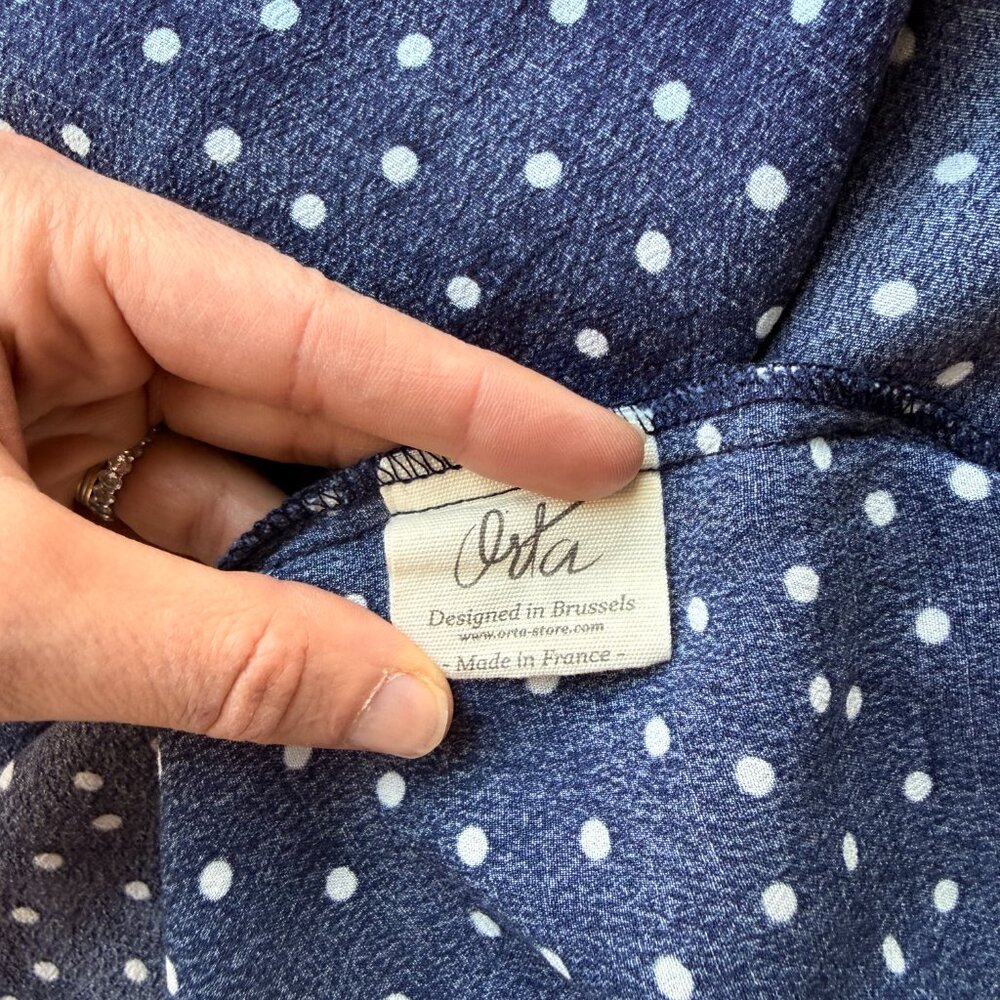 Orta Tie Waist Navy Polka Dot Skirt (S) - Picture 2 of 3